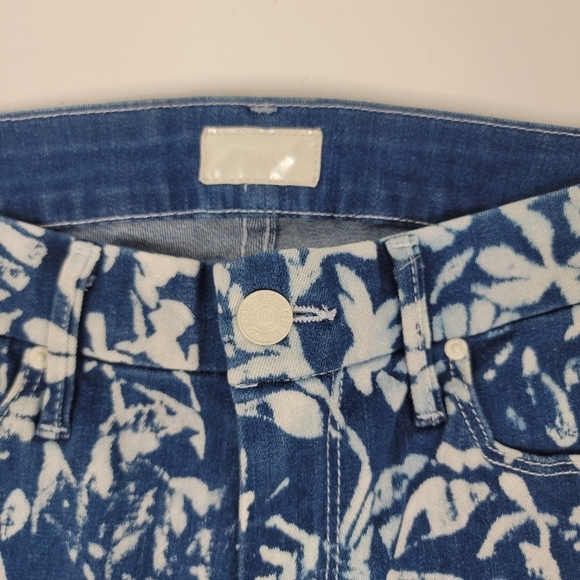 Mother Denim Sz 25 Jeans The Looker Ankle Zip Magical Flower Forest Of Dreams - Picture 6 of 10
